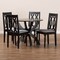 Baxton Studio Mona Grey Upholstered and Dark Brown Finished Wood 5-Piece Dining Set 170-9734-10902 - alternate 6